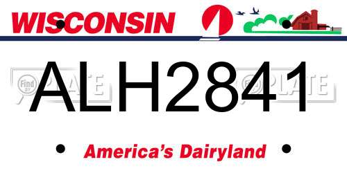 ALH2841 Wisconsin License Plate