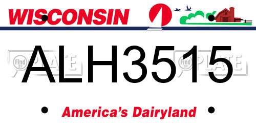 ALH3515 Wisconsin License Plate