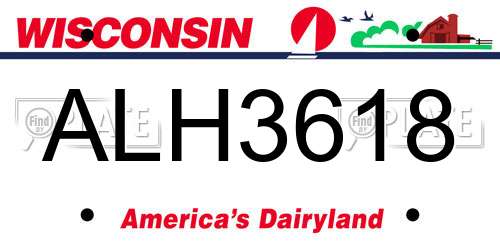 ALH3618 Wisconsin License Plate