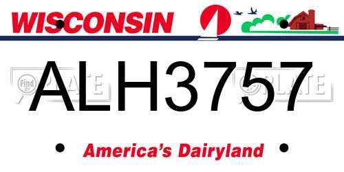 ALH3757 Wisconsin License Plate