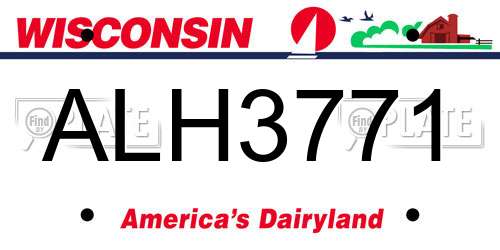 ALH3771 Wisconsin License Plate