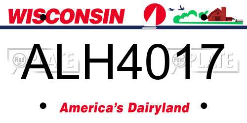 ALH4017 Wisconsin License Plate