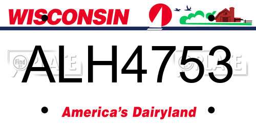 ALH4753 Wisconsin License Plate