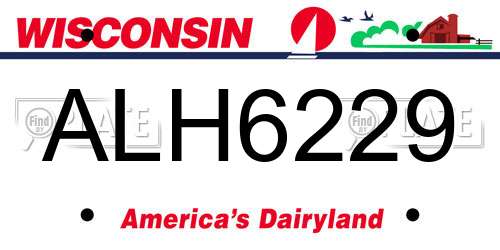 ALH6229 Wisconsin License Plate