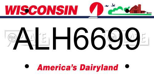 ALH6699 Wisconsin License Plate