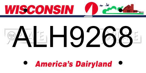 ALH9268 Wisconsin License Plate