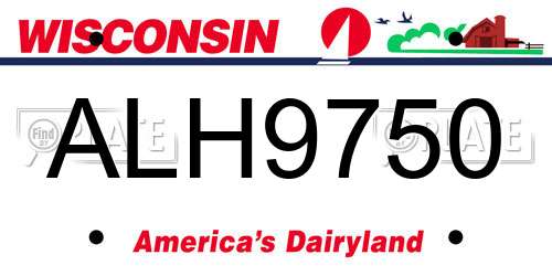 ALH9750 Wisconsin License Plate
