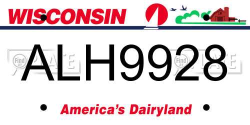 ALH9928 Wisconsin License Plate