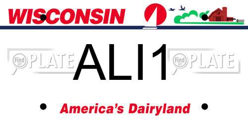 ALI1 Wisconsin License Plate