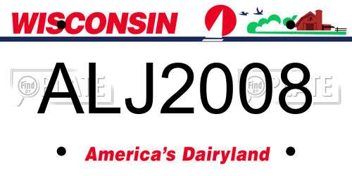 ALJ2008 Wisconsin License Plate