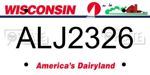 ALJ2326 Wisconsin License Plate