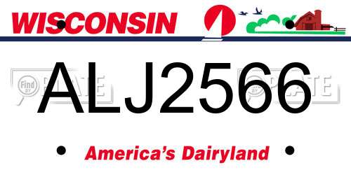 ALJ2566 Wisconsin License Plate