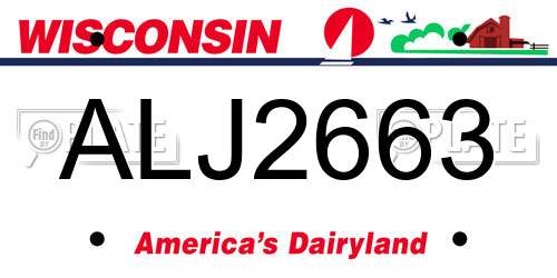ALJ2663 Wisconsin License Plate