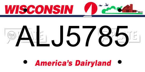ALJ5785 Wisconsin License Plate