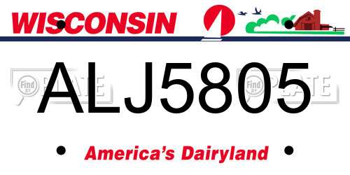 ALJ5805 Wisconsin License Plate