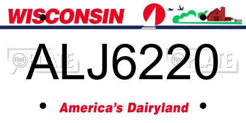 ALJ6220 Wisconsin License Plate