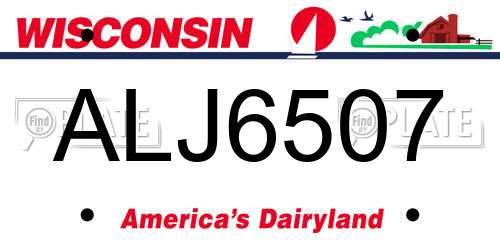 ALJ6507 Wisconsin License Plate