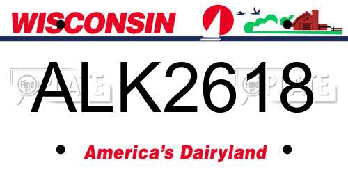 ALK2618 Wisconsin License Plate
