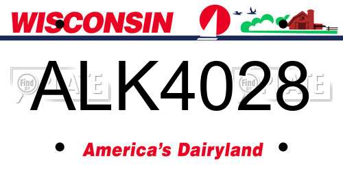ALK4028 Wisconsin License Plate