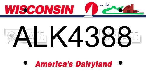 ALK4388 Wisconsin License Plate
