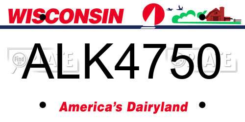 ALK4750 Wisconsin License Plate