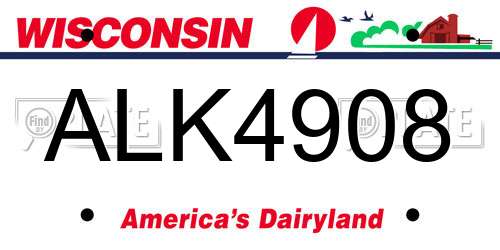 ALK4908 Wisconsin License Plate