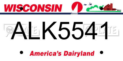 ALK5541 Wisconsin License Plate