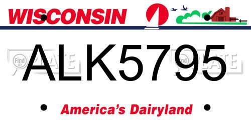 ALK5795 Wisconsin License Plate