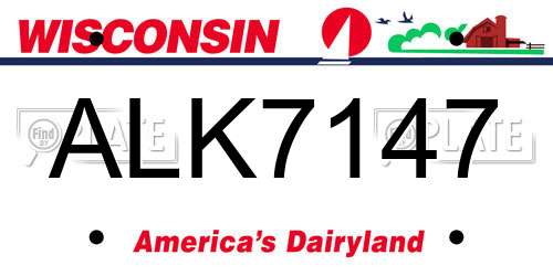 ALK7147 Wisconsin License Plate