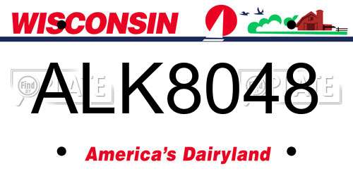 ALK8048 Wisconsin License Plate
