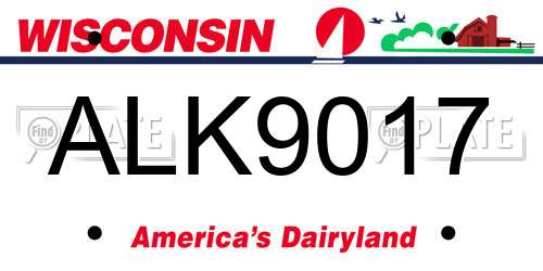 ALK9017 Wisconsin License Plate