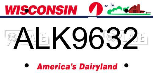 ALK9632 Wisconsin License Plate