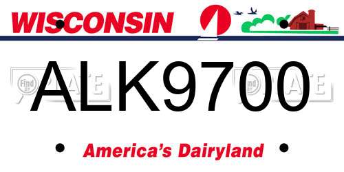 ALK9700 Wisconsin License Plate