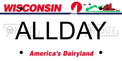 ALLDAY Wisconsin License Plate