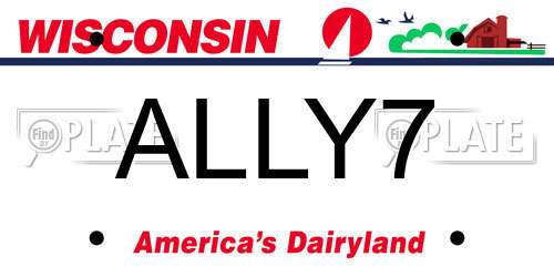 ALLY7 Wisconsin License Plate