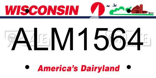 ALM1564 Wisconsin License Plate
