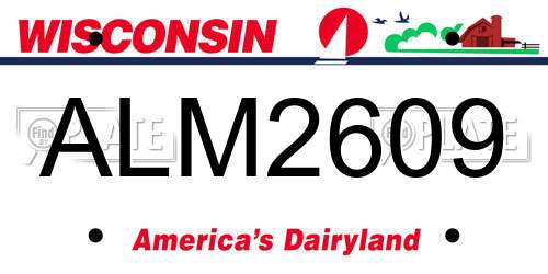 ALM2609 Wisconsin License Plate