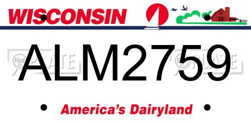 ALM2759 Wisconsin License Plate