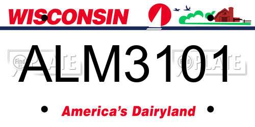 ALM3101 Wisconsin License Plate