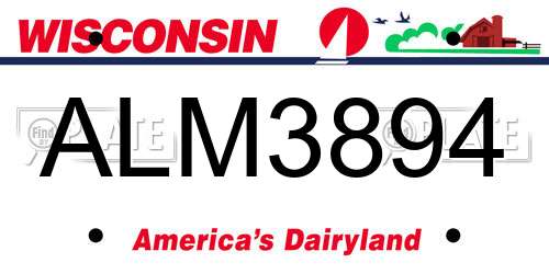 ALM3894 Wisconsin License Plate