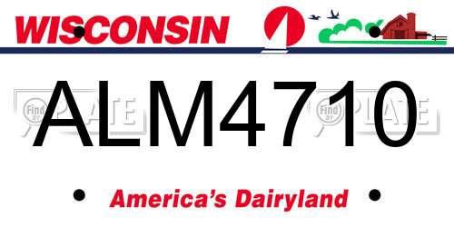 ALM4710 Wisconsin License Plate