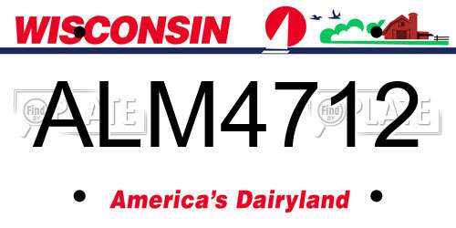 ALM4712 Wisconsin License Plate