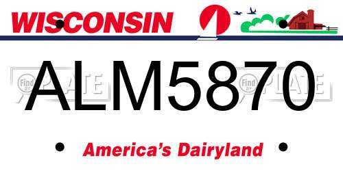 ALM5870 Wisconsin License Plate