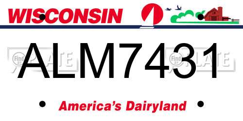 ALM7431 Wisconsin License Plate