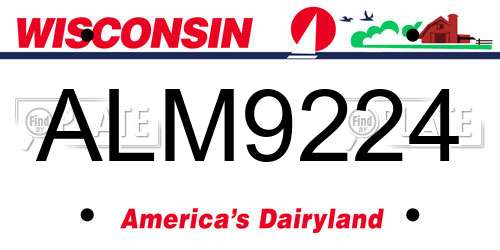 ALM9224 Wisconsin License Plate