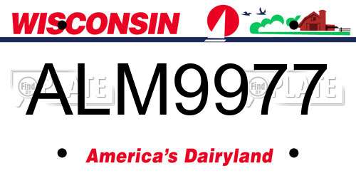 ALM9977 Wisconsin License Plate