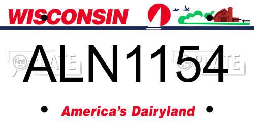 ALN1154 Wisconsin License Plate