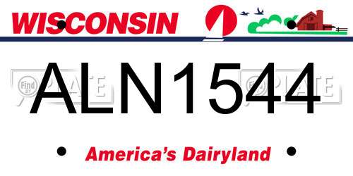 ALN1544 Wisconsin License Plate