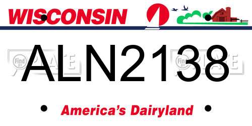 ALN2138 Wisconsin License Plate