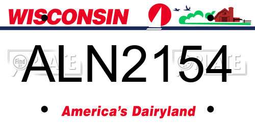 ALN2154 Wisconsin License Plate